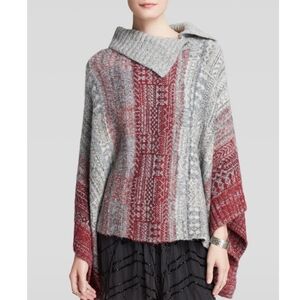 Free People Sweater Poncho Willow Alpaca‎ Blend Gray